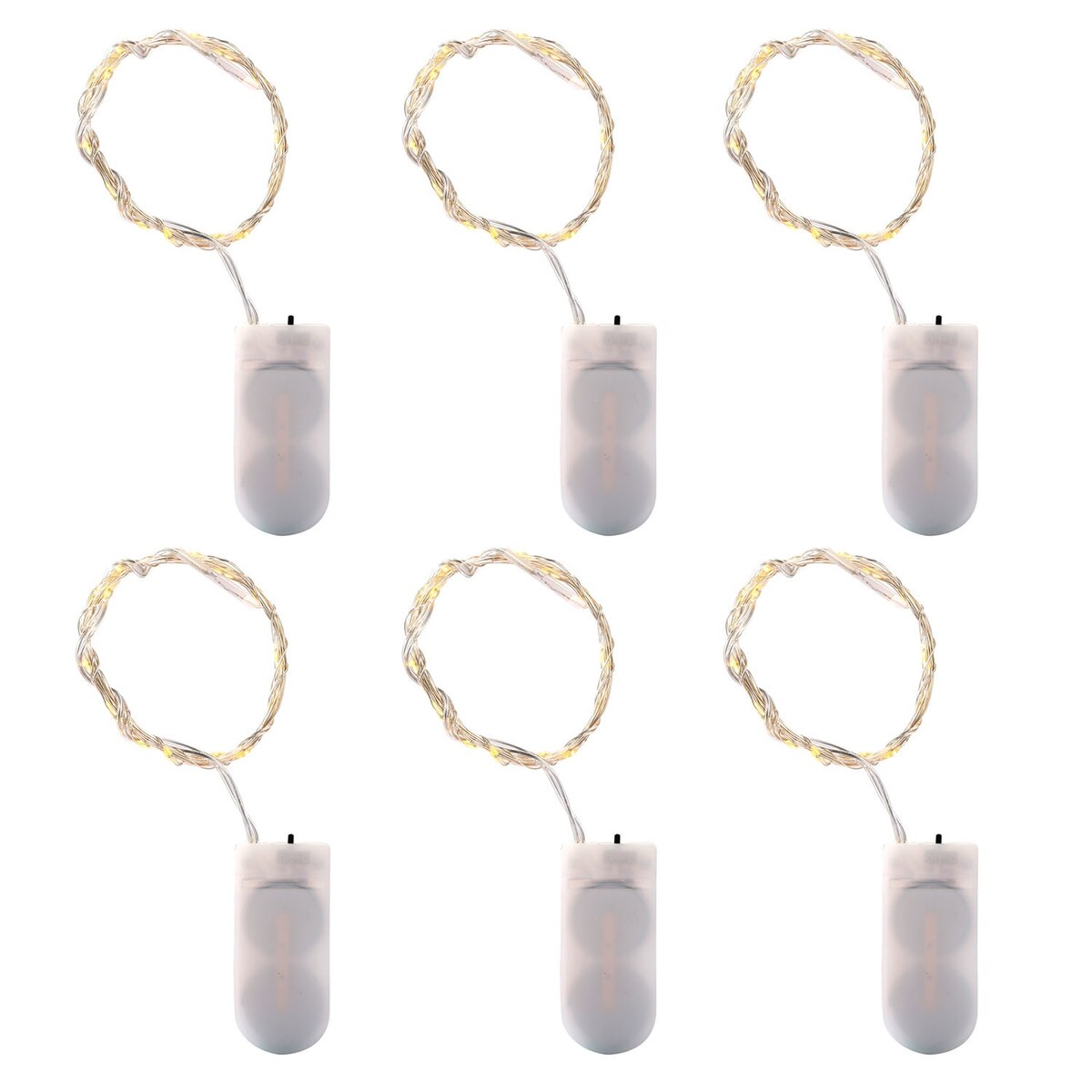 6-Pack LED String Lights 6.56ft 20 LEDs Battery Operated Starry Fairy Lights