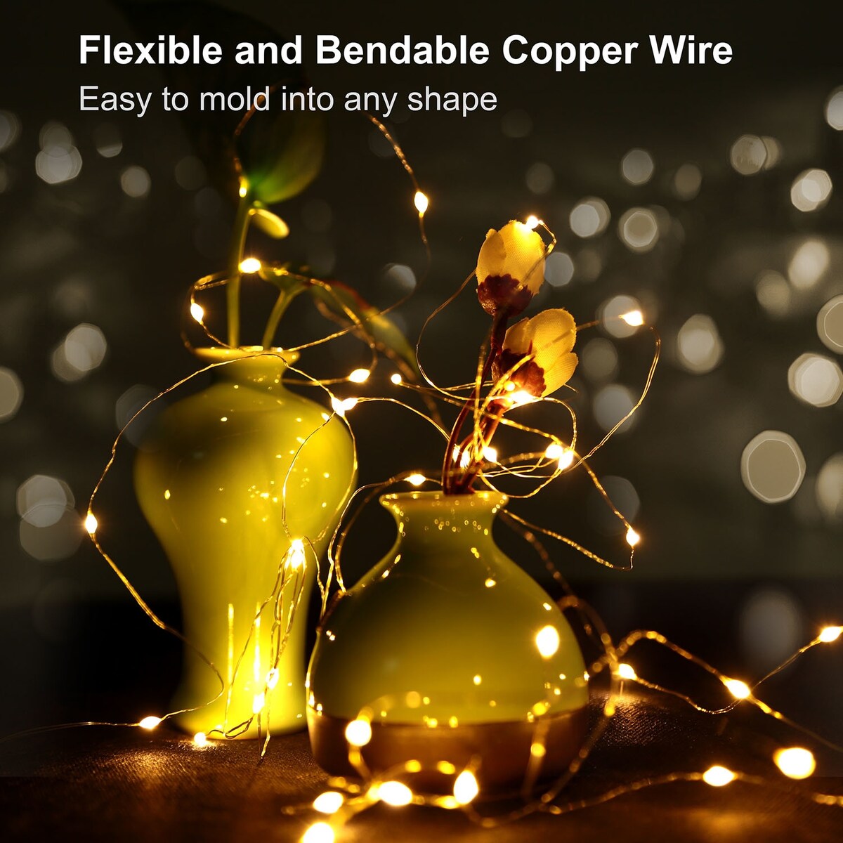 6-Pack LED String Lights 6.56ft 20 LEDs Battery Operated Starry Fairy Lights