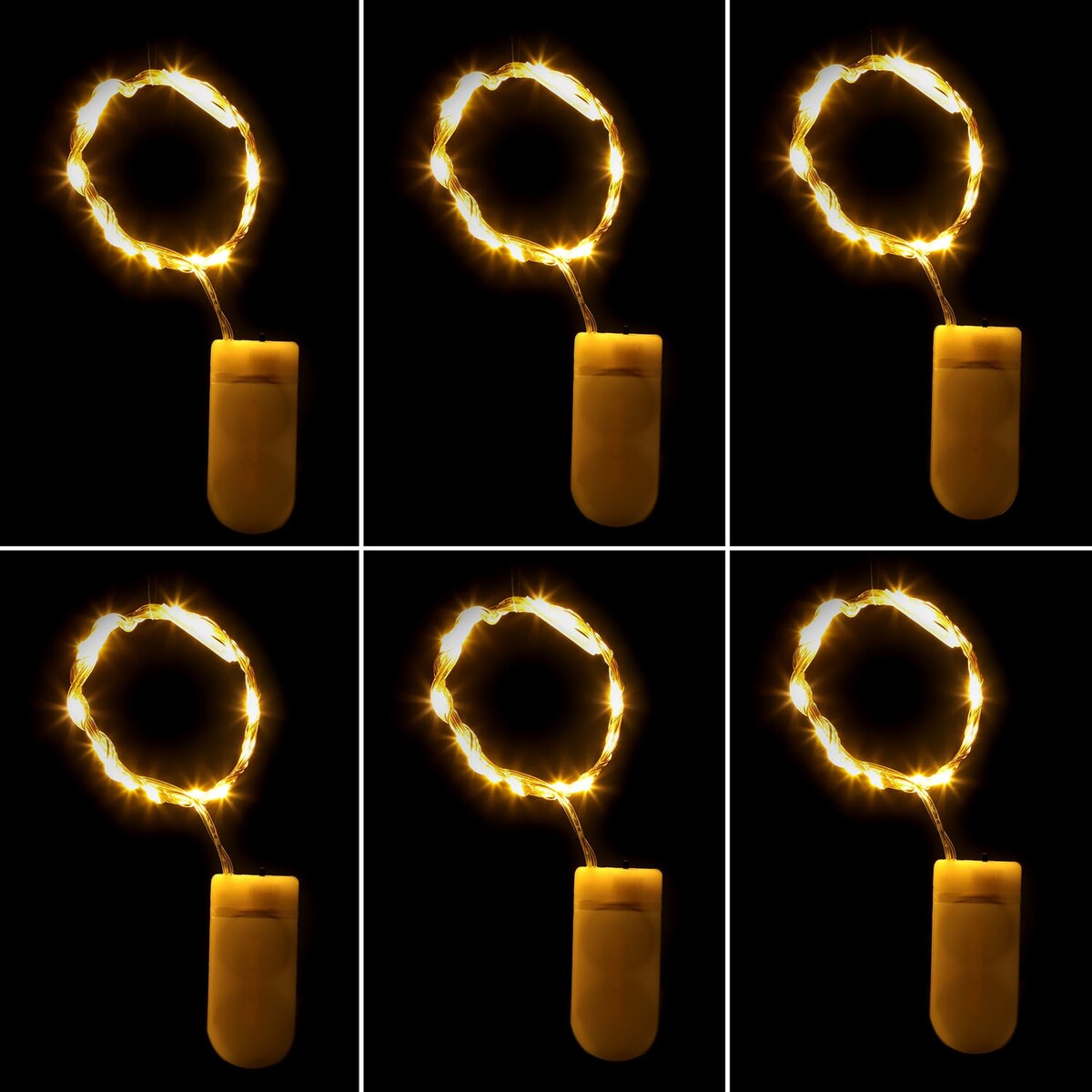 6-Pack LED String Lights 6.56ft 20 LEDs Battery Operated Starry Fairy Lights