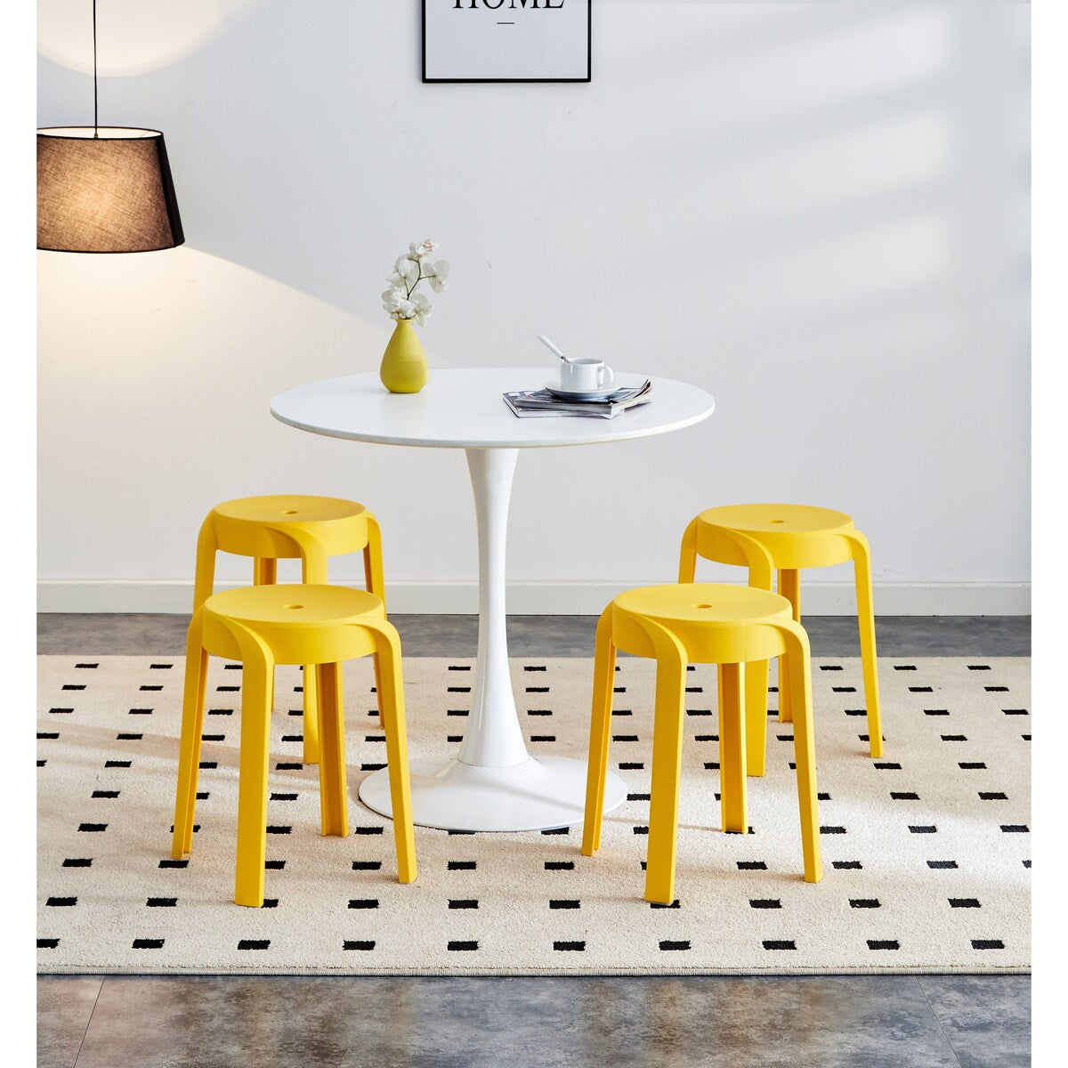 6 Pack Stackable Classroom Stools Plastic Stools Colorful Round Stools Indoor Outdoor Flexible Seating Decorative Stools Chairs