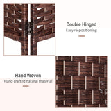 6-Panel Wicker Weave Folding Room Divider Privacy Screens