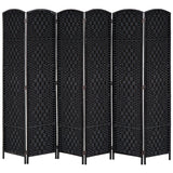 6-Panel Wicker Weave Folding Room Divider Privacy Screens