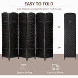 6-Panel Wicker Weave Folding Room Divider Privacy Screens