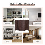 6-Panel Wicker Weave Folding Room Divider Privacy Screens