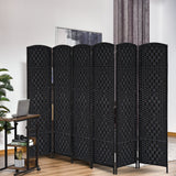 6-Panel Wicker Weave Folding Room Divider Privacy Screens