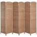 6-Panel Wicker Weave Folding Room Divider Privacy Screens