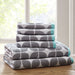 6 Piece Cotton Jacquard Bath Towel Set - N/A