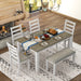 6-Piece Dining Room Table Set with 4 Chairs and a Bench