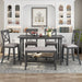 6-Piece Distressed Wood Storage Counter Height Dining Room Talbe Set