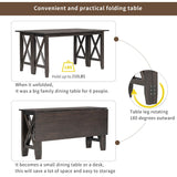 6-Piece Family Dining Room Set Solid Wood Space Saving Foldable Table and 4 Chairs with Bench for Dining Room