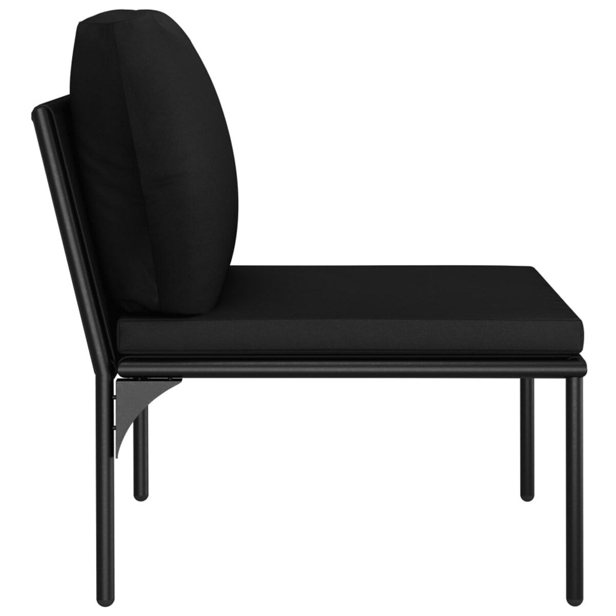 6 Piece Garden Lounge Set with Cushions Black PVC