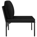 6 Piece Garden Lounge Set with Cushions Black PVC