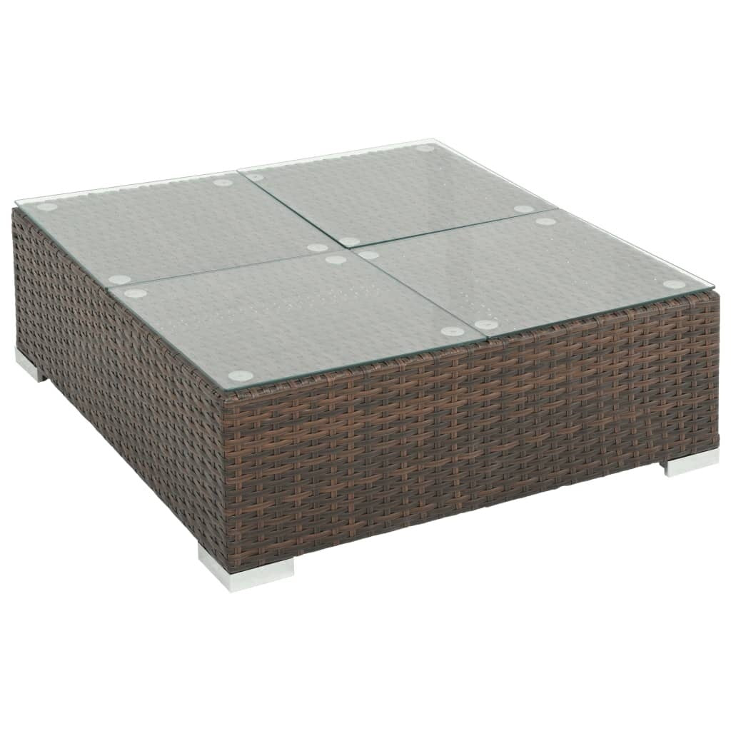 6 Piece Garden Lounge Set with Cushions Poly Rattan Brown
