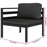 6 Piece Patio Lounge Set with Cushions Aluminum Anthracite