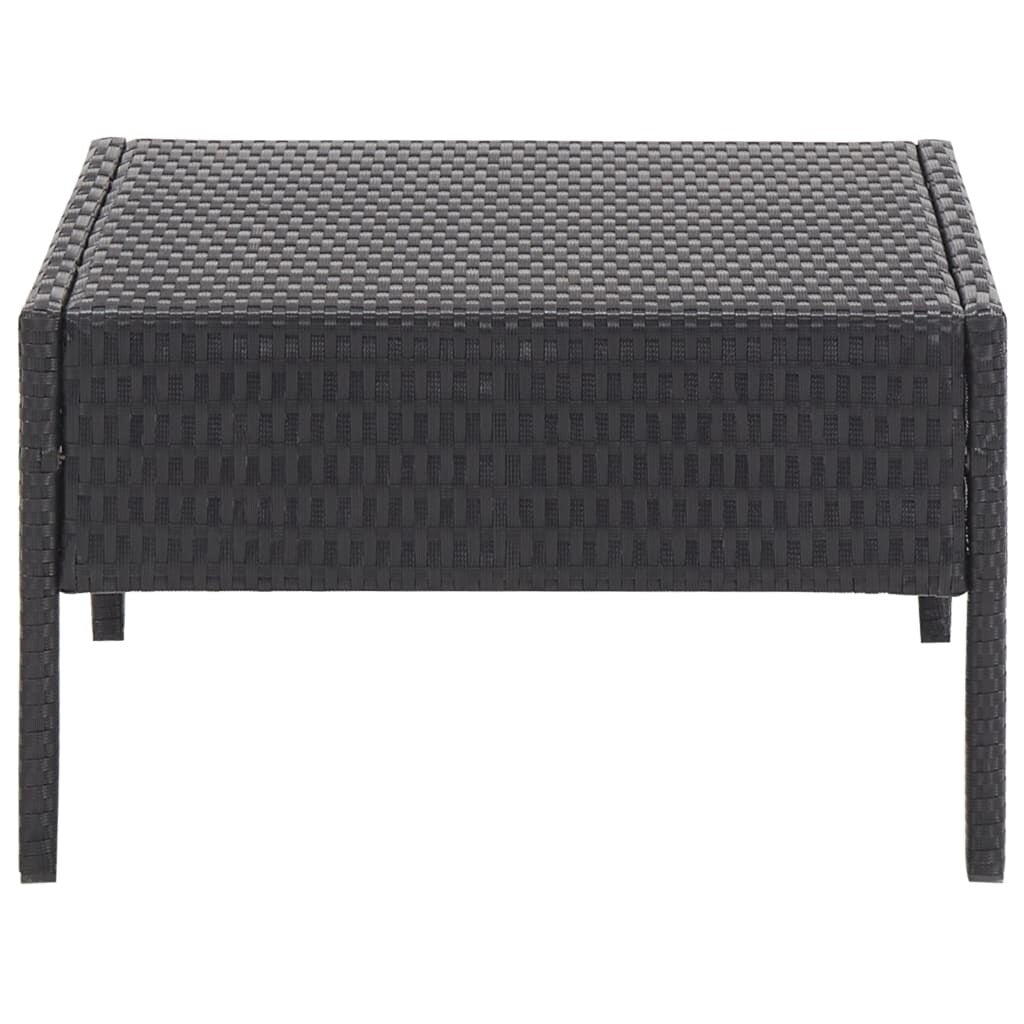 6 Piece Patio Lounge Set with Cushions Poly Rattan Black