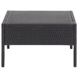 6 Piece Patio Lounge Set with Cushions Poly Rattan Black