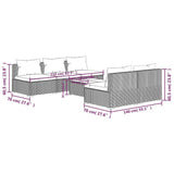 6 Piece Patio Lounge Set with Cushions Poly Rattan Brown