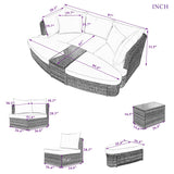 6-Piece Patio Outdoor Conversation Round Sofa Set