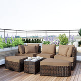 6-Piece Patio Outdoor Conversation Round Sofa Set