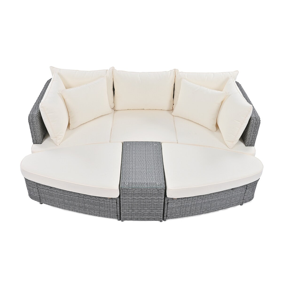 6-Piece Patio Outdoor Conversation Round Sofa Set