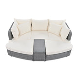 6-Piece Patio Outdoor Conversation Round Sofa Set