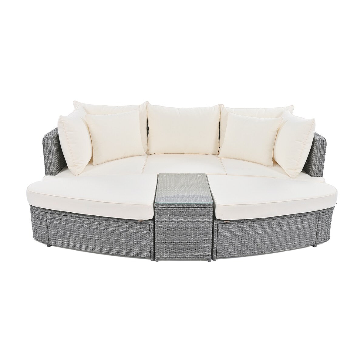 6-Piece Patio Outdoor Conversation Round Sofa Set
