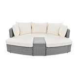 6-Piece Patio Outdoor Conversation Round Sofa Set