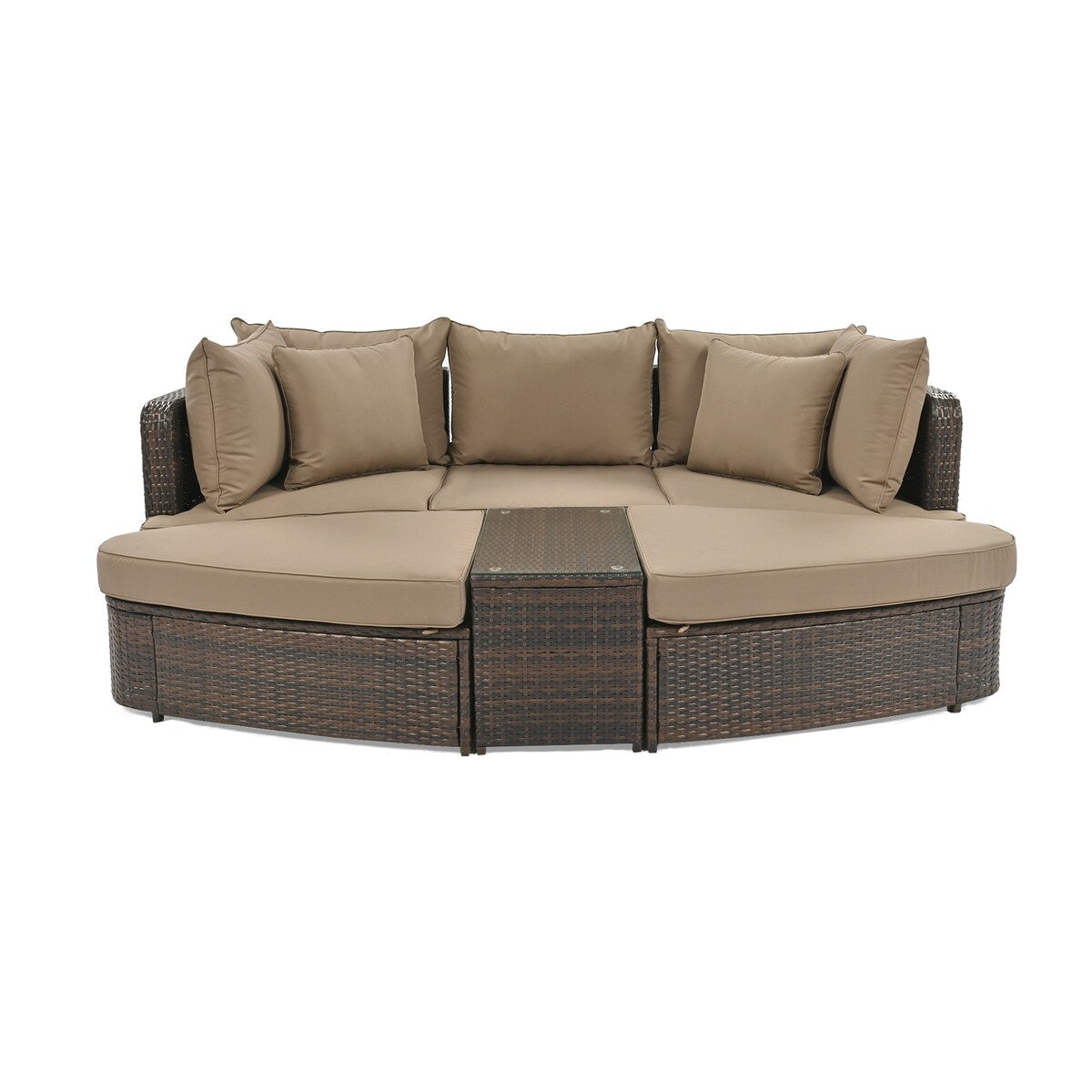 6-Piece Patio Outdoor Conversation Round Sofa Set