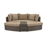 6-Piece Patio Outdoor Conversation Round Sofa Set