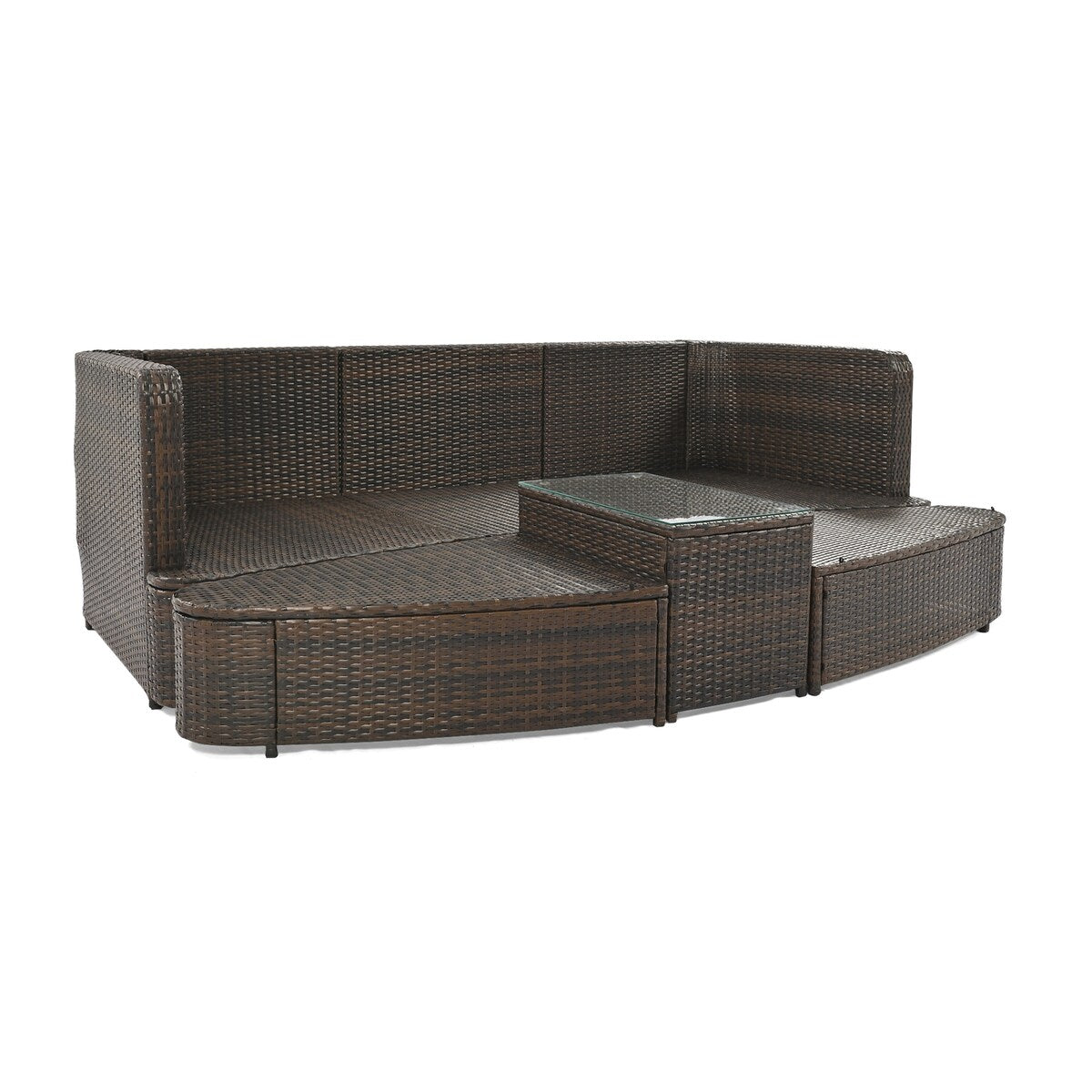6-Piece Patio Outdoor Conversation Round Sofa Set