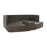 6-Piece Patio Outdoor Conversation Round Sofa Set