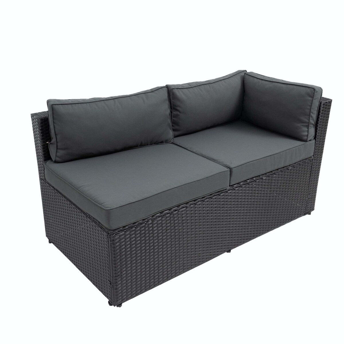 6 Piece Patio Rattan Furniture Conversation Sofa Set