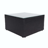 6 Piece Patio Rattan Furniture Conversation Sofa Set