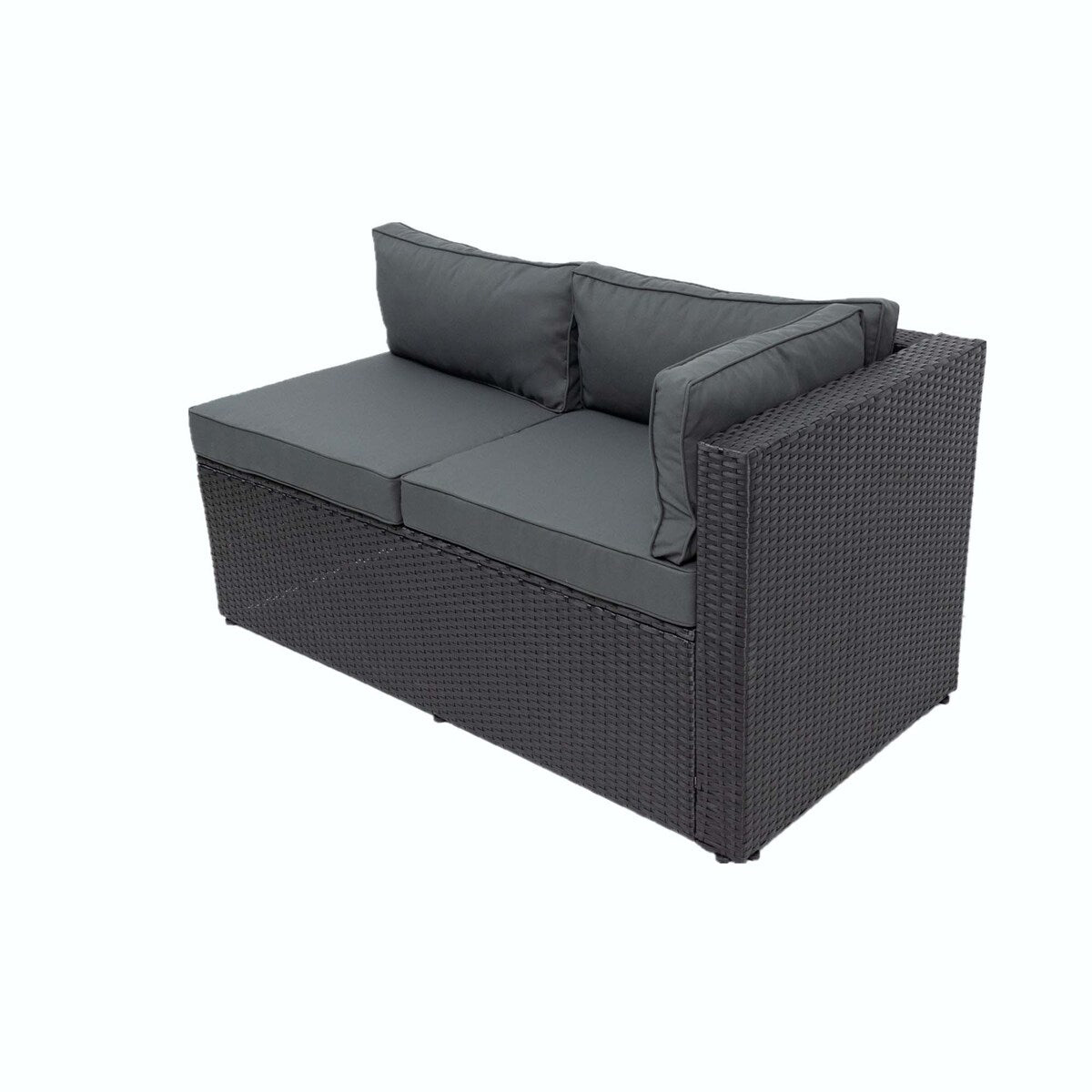6 Piece Patio Rattan Furniture Conversation Sofa Set