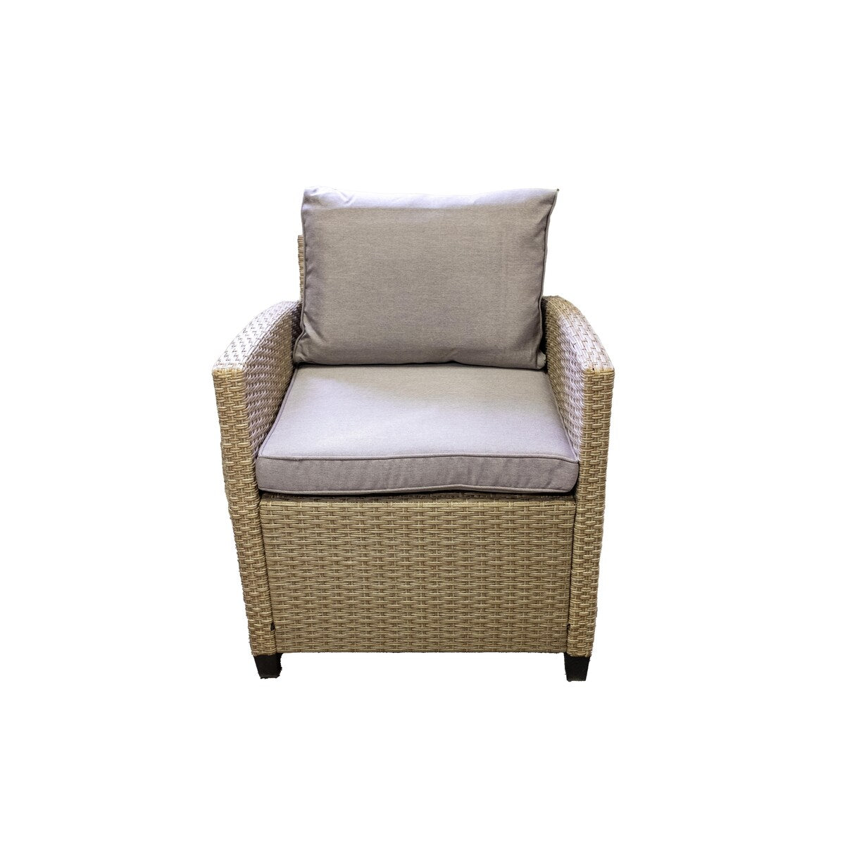 6-Piece Rattan Sofa Set with Removable Cushions & Glass Table