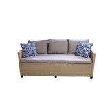 6-Piece Rattan Sofa Set with Removable Cushions & Glass Table