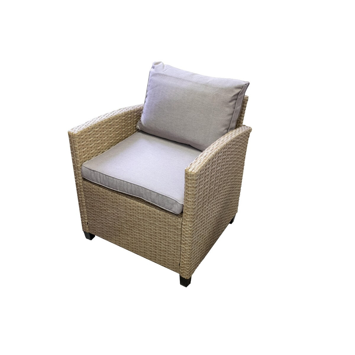6-Piece Rattan Sofa Set with Removable Cushions & Glass Table