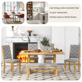 6-Piece Retro Dining Set With Unique-designed Table Legs and 4 Seat&1 Bench with Foam-covered
