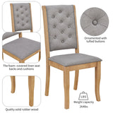 6-Piece Retro Dining Set With Unique-designed Table Legs and 4 Seat&1 Bench with Foam-covered