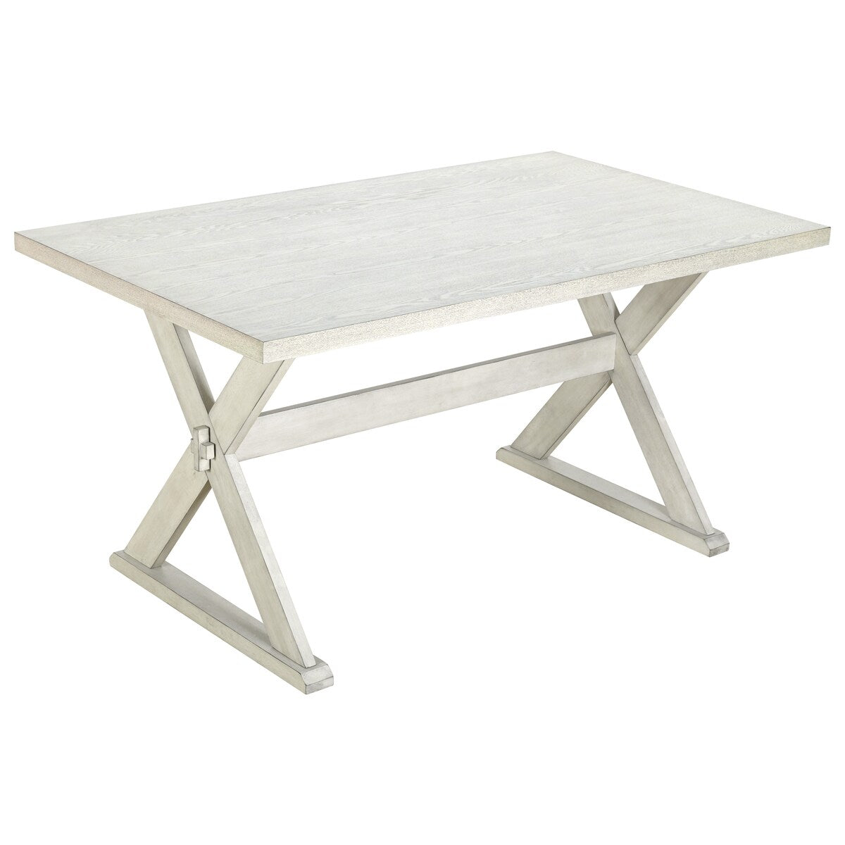 6-Piece Rustic Dining Set With Rectangular Trestle Table and 4 Upholstered Chairs & Bench