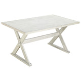 6-Piece Rustic Dining Set With Rectangular Trestle Table and 4 Upholstered Chairs & Bench
