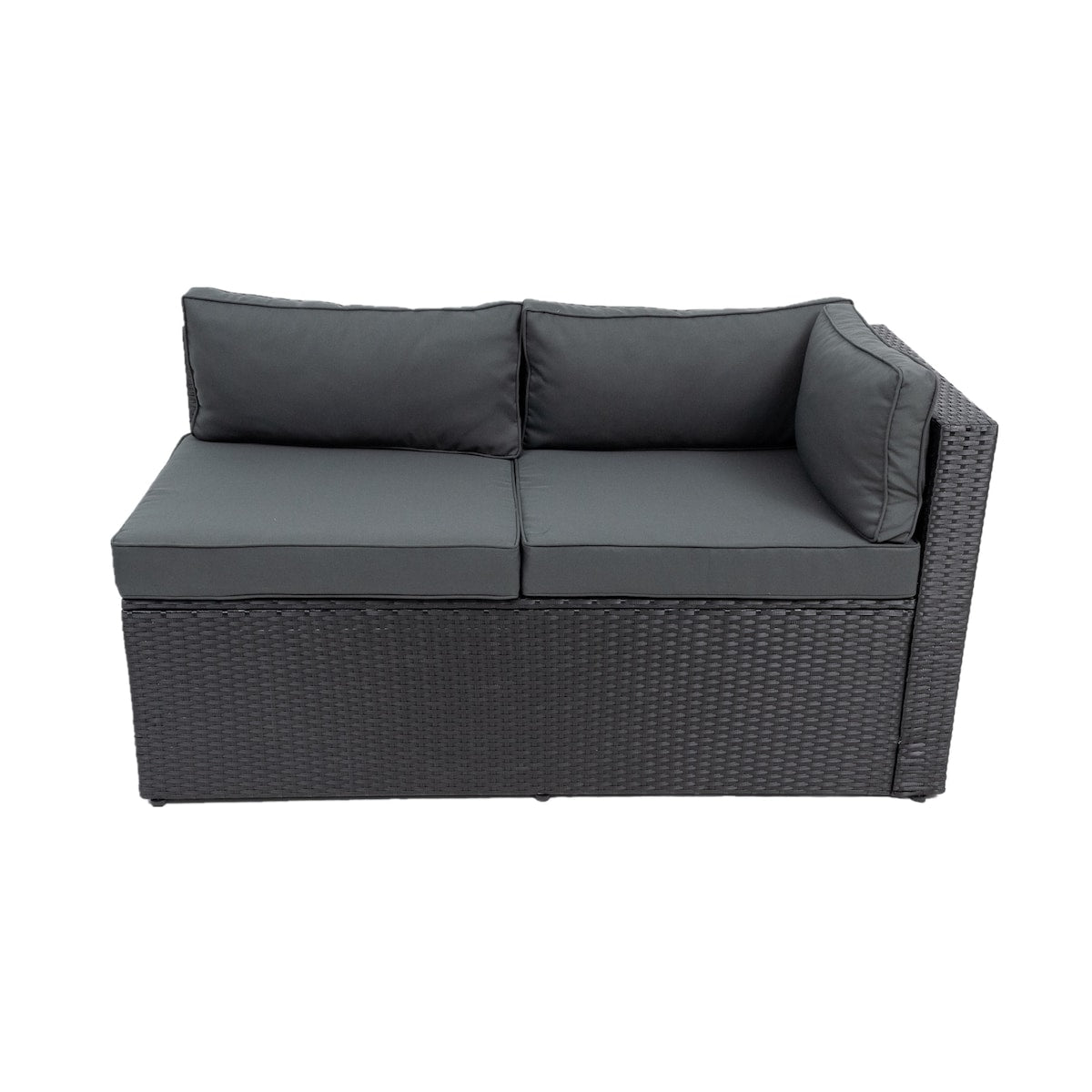 6-Piece Sectional Patio Set with Storage Box, Removeable Cushions & Tempered Glass Tabletop for Your Enjoyment.