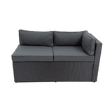 6-Piece Sectional Patio Set with Storage Box, Removeable Cushions & Tempered Glass Tabletop for Your Enjoyment.