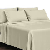 6 Piece Sheet Set 1800 Series Egyptian Deep Pocket Twin Vanilla