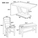 6-Piece Wood Half Round Dining Table Set Kitchen Table Set with Long Bench and 4 Dining Chairs