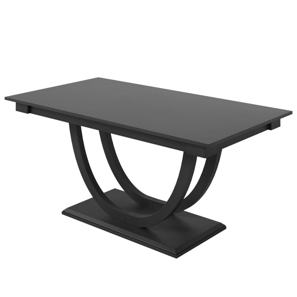 6-Piece Wood Half Round Dining Table Set Kitchen Table Set with Long Bench and 4 Dining Chairs