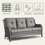 6 Pieces All Weather Wicker Sofa Patio Chair Set