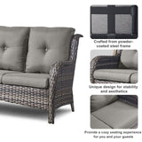 6 Pieces All Weather Wicker Sofa Patio Chair Set