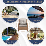 6 Pieces All Weather Wicker Sofa Patio Chair Set