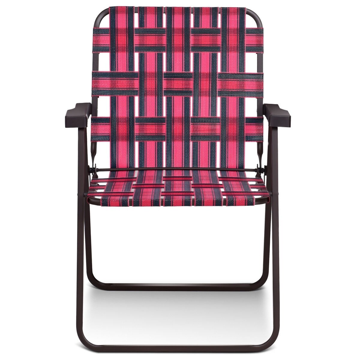 6 Pieces Folding Beach Chair Camping Lawn Webbing Chair